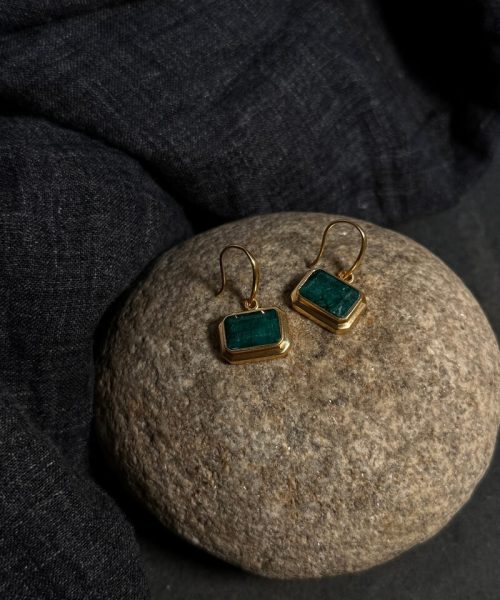 JANGU - Emerald Drop Earrings